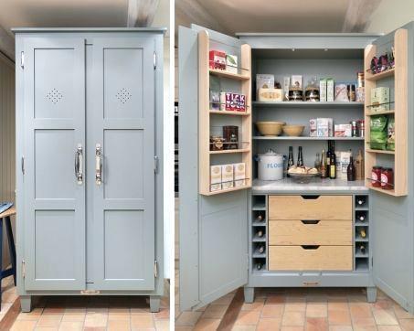 Out Of The Ordinary Kitchen Pantry With Microwave Shelf