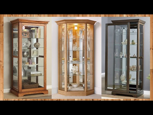 These wooden glass corner display cabinets are great will tuck neatly into your home