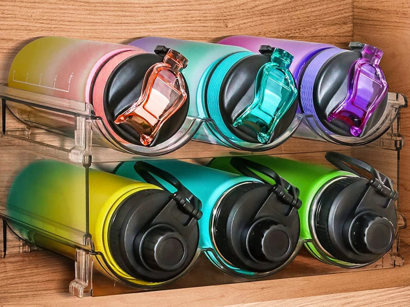 Water Bottle Organizer Just $13.98 on Amazon | Fits Large Bottles, Tumblers, & More