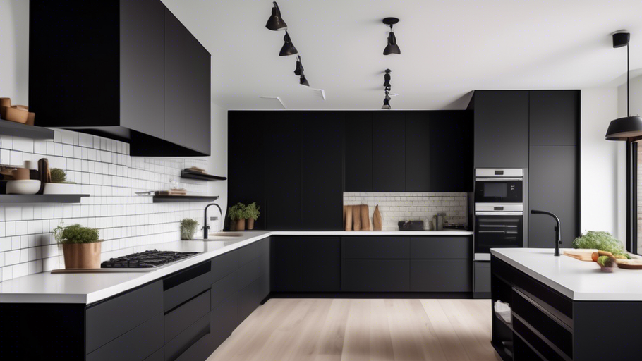 Tall Black Corner Cabinetry