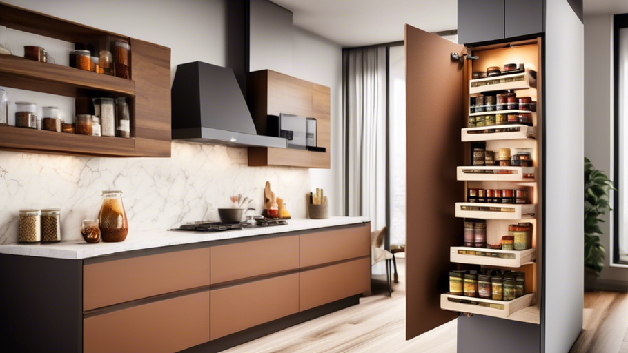 Space-Saving Spice Storage: Pull-Out Upper Cabinets