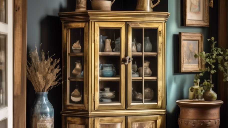 Charming Corner Cabinets for Rustic Ambiance