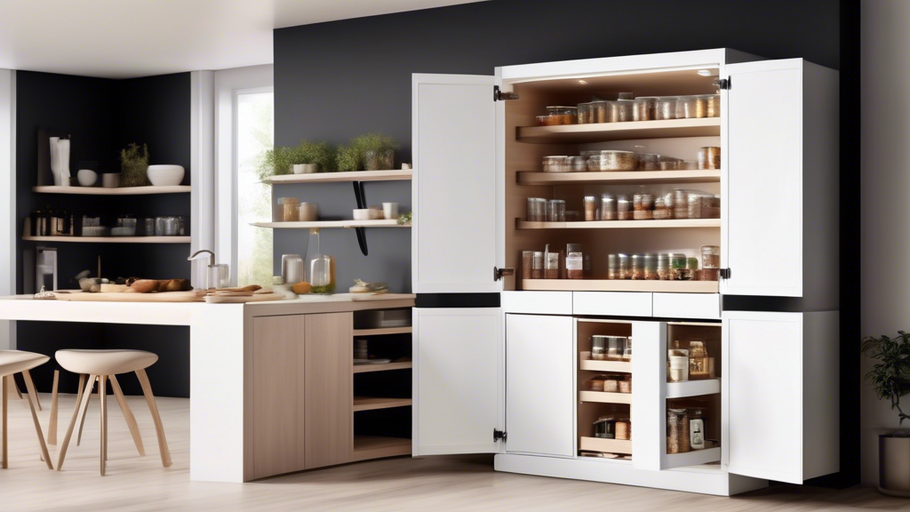 Freestanding Pantry Cabinet with Pull Out Shelves