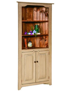 CORNER CHINA HUTCH KITCHEN CABINET Country Farmhouse Amish Handmade Furniture