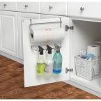 Load image into Gallery viewer, The best 10 5 in x 12 in x 5 75 in sturdy steel construction durable portable and versatile over the cabinet dual towel bar and bottle organizer in chrome for your kitchen bathroom laundry