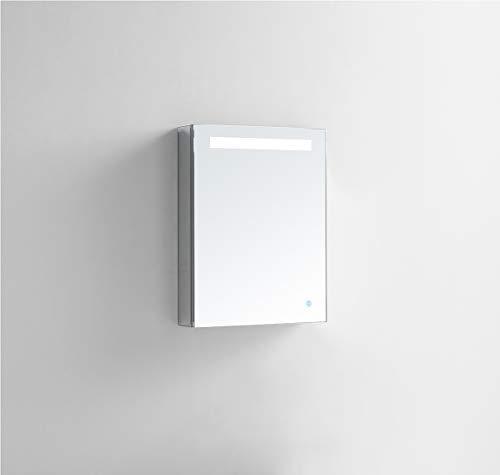 Best aquadom pacifica 20in x 26in x 5in left hinge led medicine cabinet automatic defogger touch screen button electrical outlet