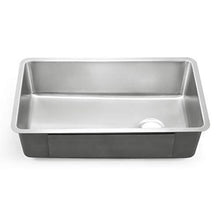 Load image into Gallery viewer, Latest zuhne 32 inch under mount single bowl 16 gauge stainless steel kitchen sink with offset drain tight corners fits 36 inch cabinet