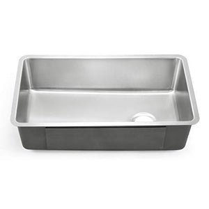 Latest zuhne 32 inch under mount single bowl 16 gauge stainless steel kitchen sink with offset drain tight corners fits 36 inch cabinet