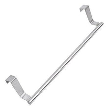 Load image into Gallery viewer, Save on kozanay towel bar with hooks for bathroom and kitchen brushed stainless steel towel hanger over cabinet door