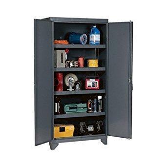 Buy edsal ehd7836 industrial gray 14 gauge steel storage cabinet 4 adjustable shelves 1800 lb capacity 78 height x 36 width x 24 depth