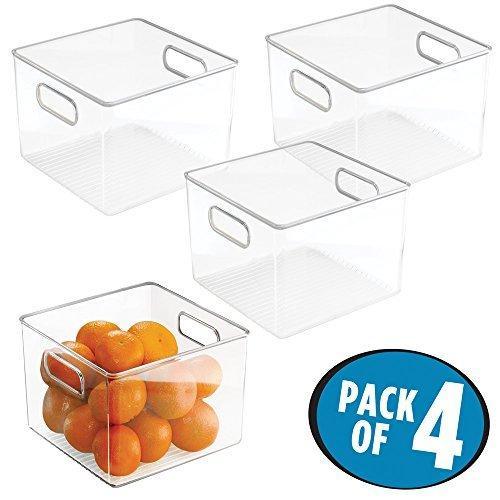 Save mdesign kitchen pantry and cabinet storage and organization bin pack of 4 8 x 8 x 6 clear