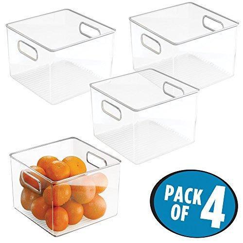 Save mdesign kitchen pantry and cabinet storage and organization bin pack of 4 8 x 8 x 6 clear