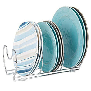 Home mallize metal wire pot pan organizer rack for kitchen cabinet pantry shelves 6 slots for vertical or horizontal storage of skillets frying or sauce pans lids baking stones