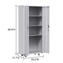 Load image into Gallery viewer, Amazon best bonnlo 74 tall steel storage cabinet rolling metal storage locker with adjustable shelves and door for garage office kitchen laundry room