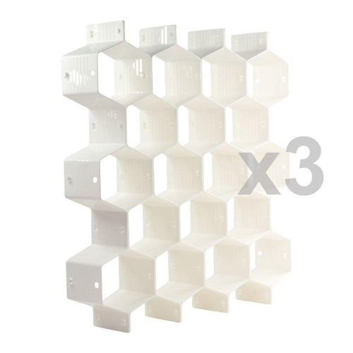 Online shopping xin store white honeycomb drawer organizers dividers for underwear socks bras ties belts scarves 3 set x cabinet clapboard included 24 pieces
