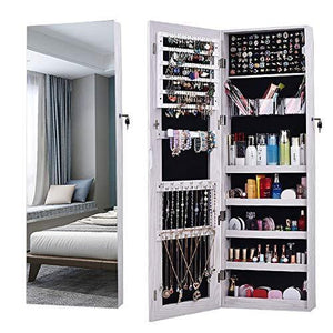 Explore aoou jewelry organizer jewelry cabinet full screen display view larger mirror full length mirror large capacity dressing mirror makeup jewelry armoire jewelry mirror full length mirror white