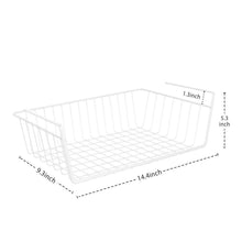 Load image into Gallery viewer, Selection under shelf basket ace teah 4 pack under shelf rack wire rack under shelf storage organizer saving spaces for pantry cabinet closet white
