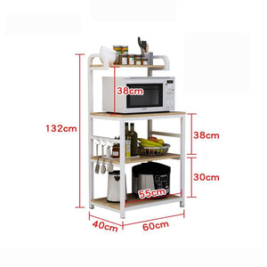 Order now shelf microwave oven storage rack kitchen tableware shelves counter and cabinet 4 layer white color white size 132cm