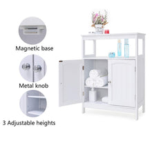 Load image into Gallery viewer, Results iwell bathroom floor storage cabinet with 1 adjustable shelf 3 heights available free standing kitchen cupboard wooden storage cabinet with 2 doors office furniture white ysg002b