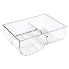 Load image into Gallery viewer, Online shopping mdesign food storage container lid holder 3 compartment plastic organizer bin for organization in kitchen cabinets cupboards pantry shelves clear
