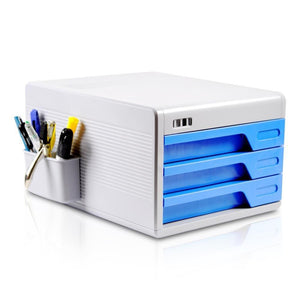Amazon locking drawer cabinet desk organizer home office desktop file storage box w 3 lock drawers great for filing organizing paper documents tools kids craft supplies serenelife slfcab10