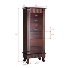 Load image into Gallery viewer, Purchase giantex standing jewelry armoire cabinet storage chest with 7 drawers 2 swing doors 12 necklace hooks makeup mirror and top divided storage organizer large standing jewelry armoire