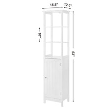 Load image into Gallery viewer, Purchase vasagle floor cabinet multifunctional bathroom storage cabinet with 3 tier shelf free standing linen tower wooden white ubbc63wt