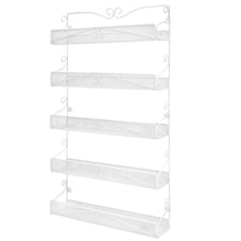 Load image into Gallery viewer, Products spice rack hanging wall mounted spice rack organizer shelf for pantry kitchen cabinet door 5 tier white