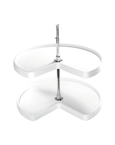 Rev-A-Shelf - 6472-32-11-52 - 32 in. White Polymer 2-Shelf Kidney Shape Lazy Susan Set