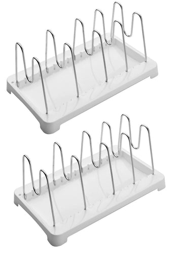 Amazon 2 pack adjustable pot lid holder plate rack pan and pot organizer for kitchen cabinet sus304 stainless steel rust proof
