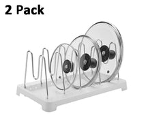 Load image into Gallery viewer, Amazon best 2 pack adjustable pot lid holder plate rack pan and pot organizer for kitchen cabinet sus304 stainless steel rust proof