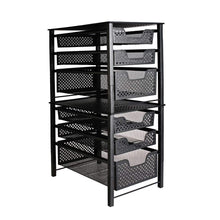 Load image into Gallery viewer, Shop stackable 3 tier organizer baskets with mesh sliding drawers ideal cabinet countertop pantry under the sink and desktop organizer for bathroom kitchen office