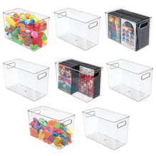 Load image into Gallery viewer, Order now mdesign deep plastic home storage organizer bin for cube furniture shelving in office entryway closet cabinet bedroom laundry room nursery kids toy room 12 x 6 x 7 75 8 pack clear