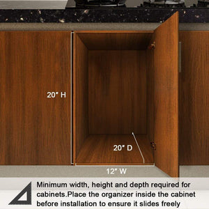 Get secura pull out cabinet organizer professional kitchen and bathroom sink cabinet organizer with 2 tier sliding out shelves