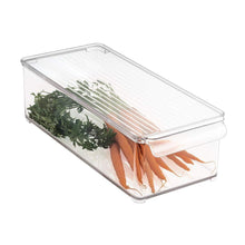 Load image into Gallery viewer, Cheap mdesign plastic food storage container bin with lid and handle for kitchen pantry cabinet fridge freezer organizer for snacks produce vegetables pasta 8 pack clear