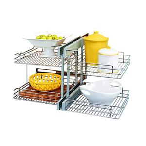 Selection rev a shelf 5psp 18 cr 18 in blind corner cabinet pull out chrome 2 tier wire basket organizer