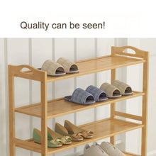 Load image into Gallery viewer, Amazon gx xd simple multi layer bamboo shoe rack dust proof multifunction shoe tower shoe cabinet space saving easy to assemble shoe organizer unit entryway shelf organize your closet cabinet or entryway r