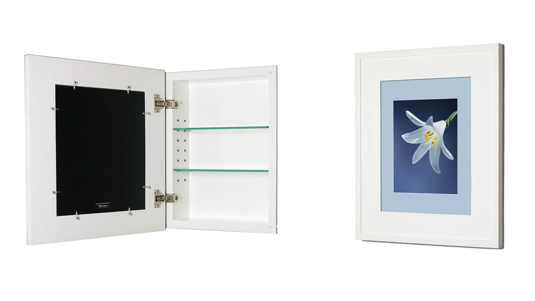 Buy now 13x16 white concealed cabinet regular a recessed mirrorless medicine cabinet with a picture frame door available in multiple colors styles