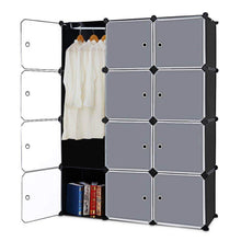 Load image into Gallery viewer, Kitchen robolife 12 cubes organizer diy closet organizer shelving storage cabinet transparent door wardrobe for clothes shoes toys