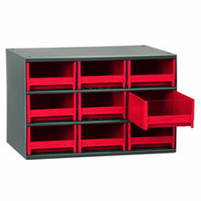 Load image into Gallery viewer, Buy now akro mils 19909 17 inch w by 11 inch h by 11 inch d 19 series 9 drawer steel parts storage hardware and craft cabinet red drawers