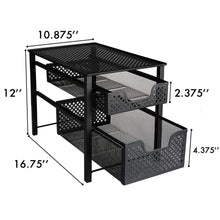 Load image into Gallery viewer, Select nice stackable 2 tier organizer baskets with mesh sliding drawers ideal cabinet countertop pantry under the sink and desktop organizer for bathroom kitchen office