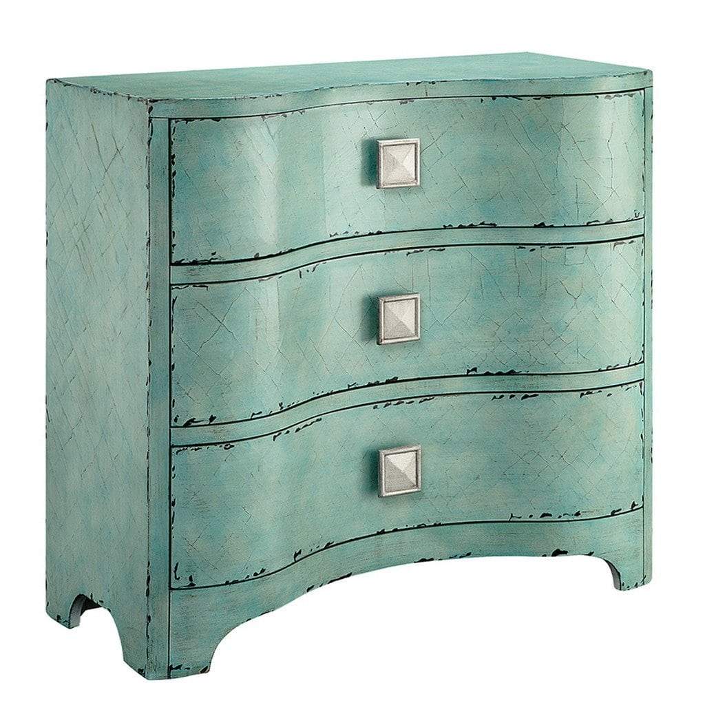 Storage madison park fulton accent chest wood living room 3 drawer storage unit cracked antique blue teal antique rustic style floor cabinet