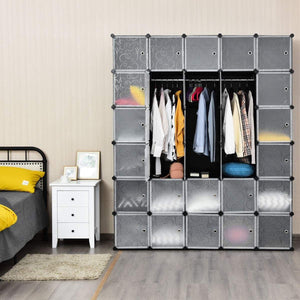 Discover tangkula cube storage organizer cube closet storage shelves diy plastic pp closet cabinet modular bookcase large storage shelving with doors for bedroom living room office 30 cube