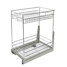 Load image into Gallery viewer, Great 17 3x11 8x20 7 cabinet pull out chrome wire basket organizer 2 tier cabinet spice rack shelves bowl pan pots holder full pullout set