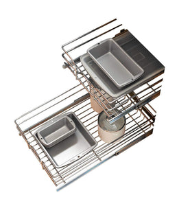 Best rev a shelf 5wb2 2122 cr 21 in w x 22 in d base cabinet pull out chrome 2 tier wire basket