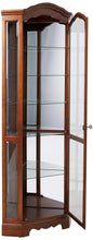 Load image into Gallery viewer, Discover the best 5 shelf corner curio cabinet medium brown and clear
