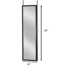 Load image into Gallery viewer, Shop here plaza astoria pa66bk wall mounted over the door super sized jewelry armoire storage cabinet with vanity full length dressing mirror black