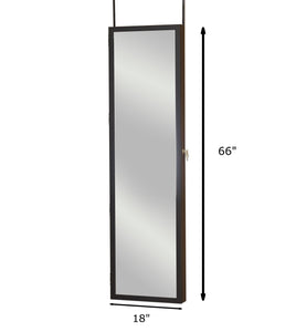 Shop here plaza astoria pa66bk wall mounted over the door super sized jewelry armoire storage cabinet with vanity full length dressing mirror black