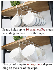 Home bafvt coffee mug holder 304 stainless steel cup rack under cabinet 10hooks fit for the cabinet 0 8 or less
