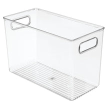 Load image into Gallery viewer, Save mdesign deep plastic home storage organizer bin for cube furniture shelving in office entryway closet cabinet bedroom laundry room nursery kids toy room 12 x 6 x 7 75 8 pack clear